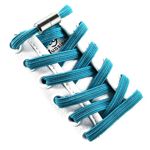 [VICTPOPU]大人の子供のための弾性靴ひも、金属バックルでタイレスの靴ひも、タイ靴ひもなし(ライトブルー)