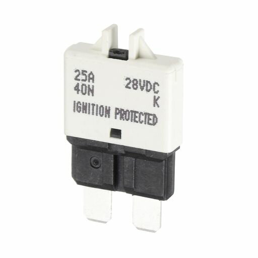 DMiotech 1個 28V DC 25A 白色 ATC/a t o 手動再起動可能ミニヒューズ 自動車用サーキットブレーカー 再起動ヒューズ 薄型ブレードヒューズ 車/貨物車/SUV/船舶/ボート/オートバイ用