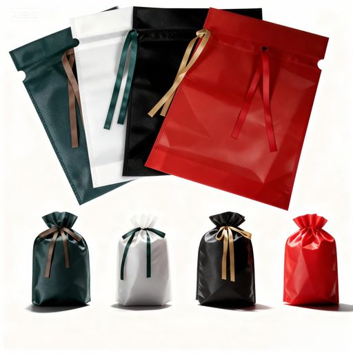 【ギフトバッグ袋不織布-商品仕様】【4色セット】(各色2枚)8枚入りカラー:ホワイト(白)・レッド(赤)・グリーン(緑)・ブラック(黒)サイズ:約高さ33cmx幅22cm底マチ開いて約7cm 【ギフトバッグ袋不織布-リボン付き綺麗にラッピン...