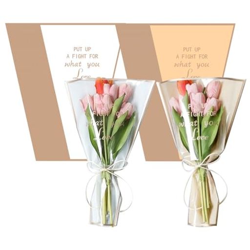 DIFEIUKIお花紙100枚セットラッピングペーパー包装紙防水透明金色枠フラワー包み紙DIY手作り業務用手芸用ラッピング材料誕生日バレンタイン記念日贈り物花屋...