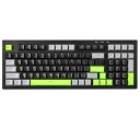 YUNZII D98 98キー ゲーミングキーボード メカニカルキーボード RGBバックライト付き 英語配列 静かな打鍵音 WINDOWS対応 オフィス/ゲーム用 (ブラック&グリーン)(2)