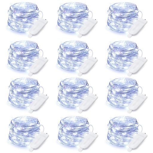 LIHAOストリングライトフェアリーライト12個入LED電池式イルミネーション2m20LED銅線ワイヤークリスマス飾りハロウィン飾り付け結婚式パーティー装飾ライトクリスマスツリー電飾おしゃれ…