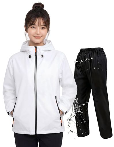 [hamsterselect] レインコート 防水軽量 レディース 自転車 上下 梅雨通勤 登山 反射設計収納袋付き
