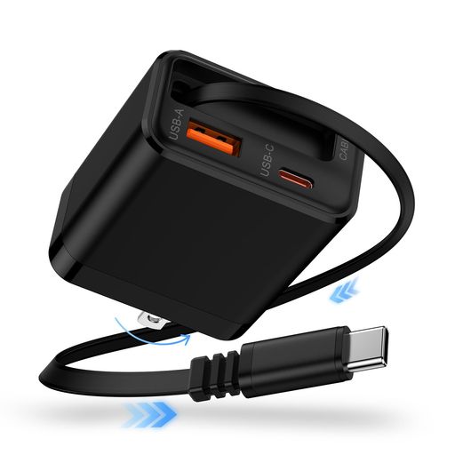 【巻き取りケーブルで充電が劇的にラクに!】従来の充電器+ケーブル方式に別れを告げましょう! 35W巻き取り式設計は、ケーブル絡まり・収納スペース不足・外出時の煩雑さを一挙解決。コードが本体にスッキリ内蔵されるため、バッグ内で他の物に絡まる心配ゼロ。必要な時はサッと引き出し、使用後はワンタッチでスムーズに収納。従来品のようにケーブルを別途巻いたり、結束バンドで固定する手間も不要。コンパクトな本体がそのまま収納ケース代わりとなり、デスク周りも旅行荷物もスマートに整理できます。 【35W 急速充電で時間を節約!】iPhone 17ならわずか30分で約56%まで急速充電可能。待ち時間を大幅に短縮し、忙しい日常を強力にサポートします。Power Delivery 3.0規格に対応し、iPhone17/17Proシリーズはもちろん、Androidスマホ・タブレットまで30Wの高速充電を実現。過電流・過熱・ショートから機器を守る8重保護機能を内蔵し、高速でありながら安全性も徹底。寝る前の短時間充電で翌日十分なバッテリーを確保できます。