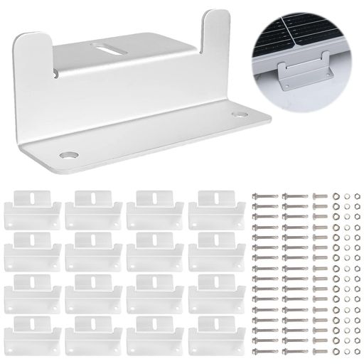 aleawol16個セットソーラーパネル取付金具アルミニウム合金Zブラケット太陽光パネル取り付け金具端部固定金具ボート、RV、屋根、壁およびその他のオフガード取り付けに適した(シルバー)