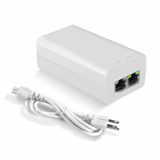ギガビットPoEインジェクタ48V15W、IEEE802.3afパワーオーバーイーサネットPoEアダプタ、IPカメラワイヤレス/ワイヤレスアクセスポイント長距離/IP電話用シングルポートPoEパワーインジェクタ…