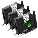 互換ブラザーピータッチ互換テープTZe-231幅12mm白地黒文字強粘着/耐水/耐油3個セット長さ8mPT-P300BT/J100シリーズ対応業務用/屋外ラベル