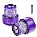 ダイソンV10SV12互換性フィルター2個入り-高性能HEPAフィルター|水洗可能|耐久性|掃除機本来の吸引力回復|適合モデル多数|フィルター部品番号:969082-02(アジア版)