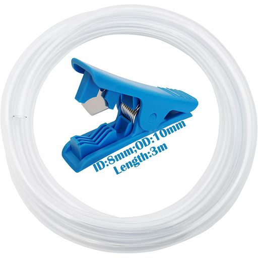 CESFONJER透明PVCホース、内径8mm外径10mm厚さ1mm、フレキシブルウォーターホース、1ピースパイプカッター付き(3M)