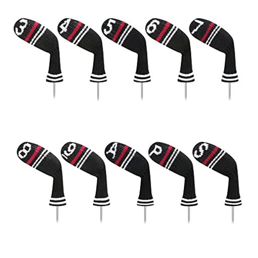 LeFengニットゴルフアイアンヘッドカバー10個セット3-9/A/P/Sセット-軽量で丈夫な素材-複数のパターン..