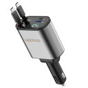 LEKVKM車充電器シガーソケットusb巻き取り式カーチャージャー高速4ポートアダプター急速充電カーシガーライタープラグ、Type-cおよびType-Cポート、サムスン、ファーウェイ用...