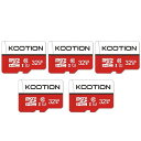 KOOTIONmicroSDカード32GB5個セットSDアダプター付Class10UHS-IメモリカードSDHCマイクロSDカードU1高速転送ドライブレコーダー...