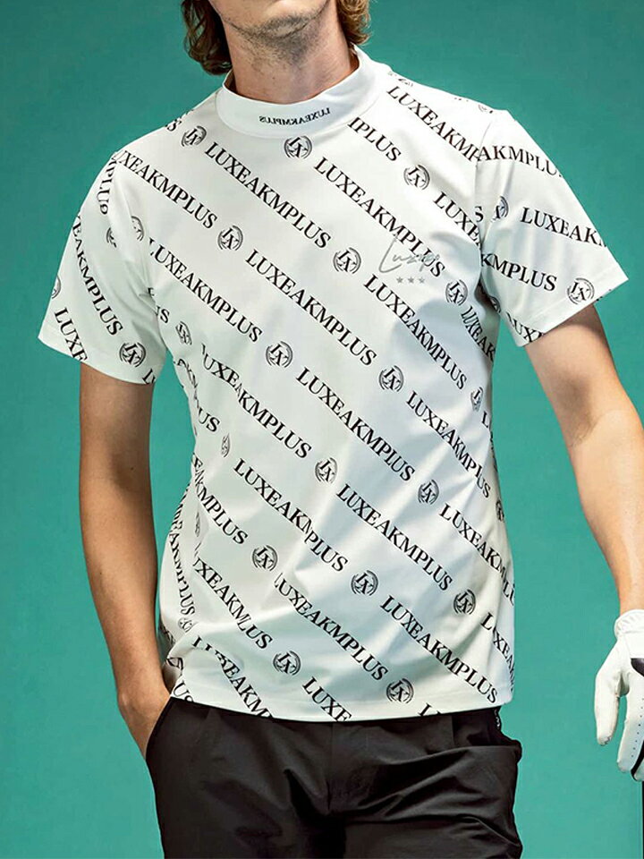 リュクスエイケイエムプラス LUXEAKMPLUS メンズ ゴルフ DIAGONAL LOGO MOCK NECK ...