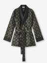 デレクローズ DEREK ROSE メンズ SMOKING JACKET シルクサテン スモーキング ガウン ジャケット 900-VERO069BLA