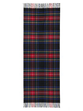 ジョンストンズ johnstons ユニセックス メンズ レディース 大判 カシミヤ チェックストール マフラー カシミア 190×70cm 定番チェック COLLECTION PATTERN WA000056-KU0324 Black Stewart