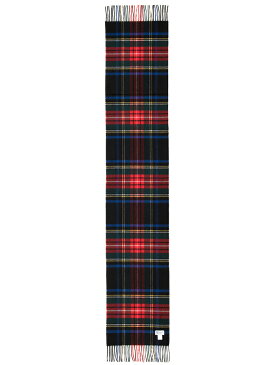 ジョンストンズ johnstons ユニセックス メンズ レディース カシミヤ チェックマフラー カシミア ストール 190×35cm WA000057-KU0324 Black Stewart