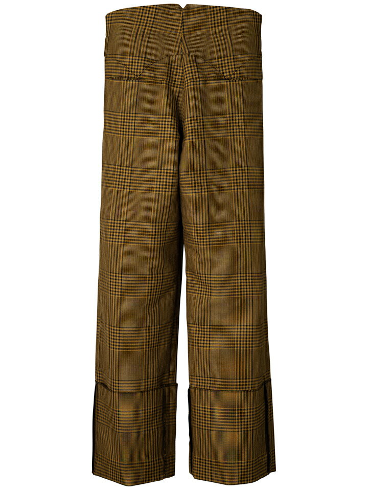 カバナ Cabana レディース LONG TUCK PANTS ウールグレンチェック インプリーツ ワイドパンツ GLEN CHECK MUSTARD PT01-E