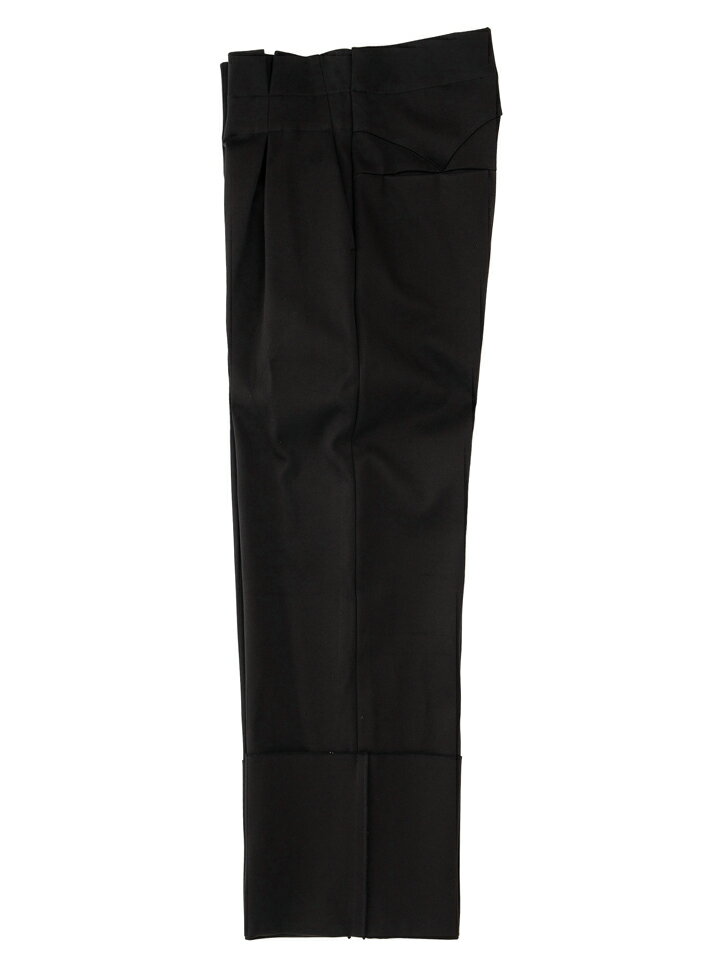 カバナ Cabana レディース LONG TUCK PANTS サテンコットン インプリーツ ワイドパンツ SATIN BLACK PT01-D