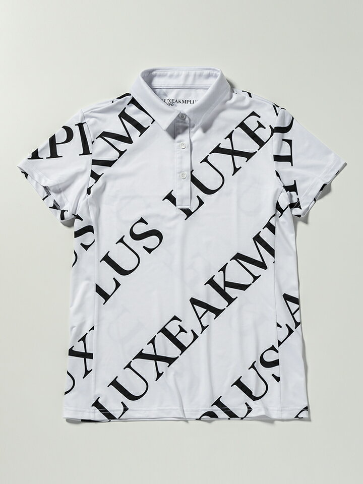 リュクスエイケイエムプラス LUXEAKMPLUS ゴルフ レディース DIAGONAL LOGO POLO SHIRT 総柄半袖ポロシャツ LAHL-23018