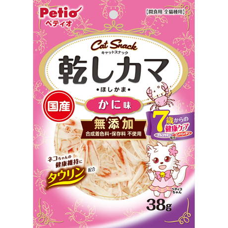 Petio(ペティオ) キャットSNACK 乾しカマ かに味 7歳からの健康ケア 38g 北海道、東北、沖縄地方は別途送料あり