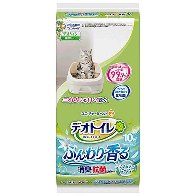 ・閉めきったお部屋でも1週間ニオわない!1週間分の尿をしっかり吸収し、抗菌剤がニオイを強力に抑えます(愛猫1頭(体重8kgまで)のデオトイレ使用時) ・シート交換時やオシッコチェックの時もナチュラルガーデンの香りがふんわり香り、心地よくさわやかな気分になれます。 ・シートの吸収面が白いので、オシッコの色がわかりやすく、健康状態をチェックすることができます。 原材料・成分 ポリオレフィン不織布・綿状パルプ・吸水紙・高分子吸水材・ポリエチレンフィルム・抗菌材・ホットメルト接着剤・香料 ※※商品画像はイメージです。 メーカー都合等により、予告なくパッケージ、仕様（原材料、生産国、色、形状、サイズ等）の変更がある場合がございます。 あらかじめご了承ください。