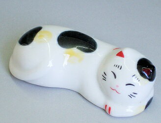 限定商品！陶器 猫箸置 上品猫 三毛 015