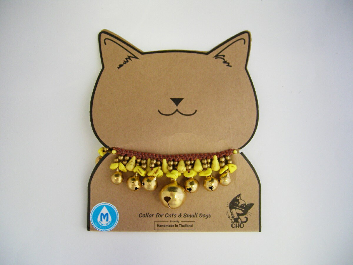 【メール便対応商品 メール便の場合同梱不可】在庫処分!猫首輪 CHOペットカラー ゴールド/イエロー S*