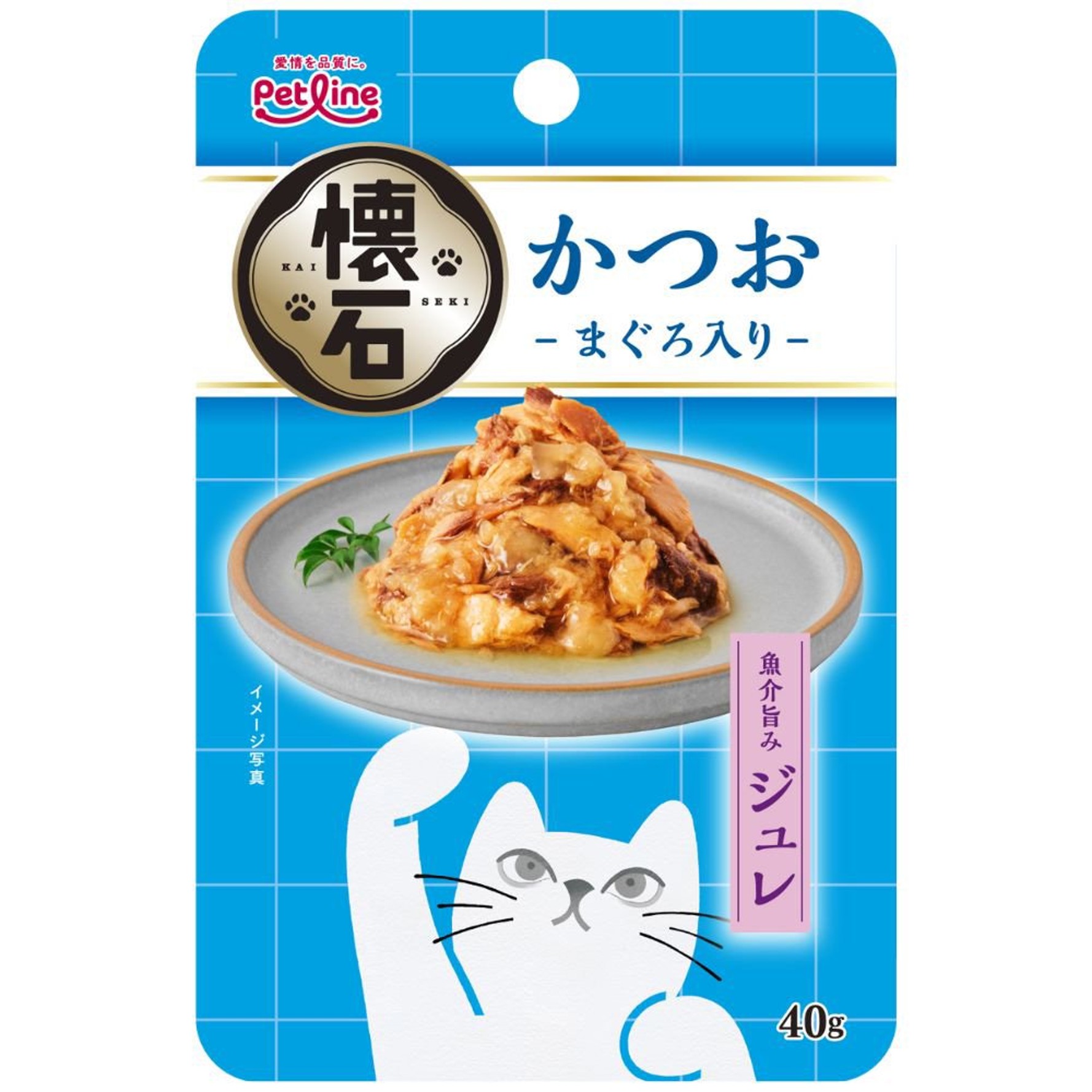 Petline(ペットライン)懐石レトルト　ウェット　パウチ　フレーク　かつお　まぐろ　40g