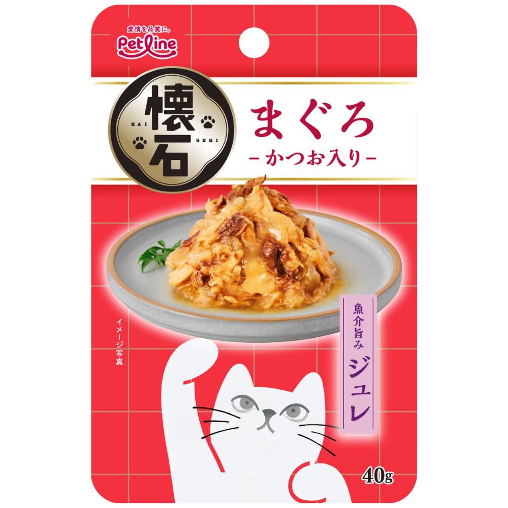 樂天商城 - Petline(ペットライン)懐石レトルト ジュレ まぐろ かつお入り 40g 猫 キャットフード パウチ