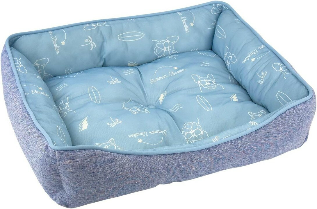 樂天商城 - 6個限定販売！DoggyMan(ドギーマン) クールズ スクエアベッド M サマーライド そよかぜブルー