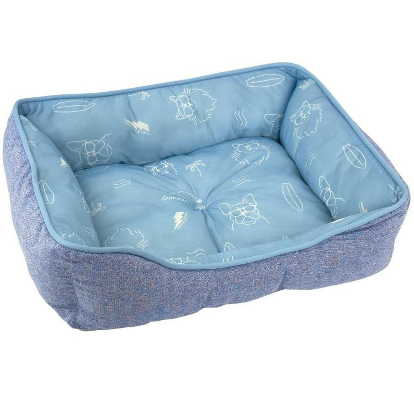 樂天商城 - 6個限定販売！DoggyMan(ドギーマン) クールズ スクエアベッド S サマーライド そよかぜブルー