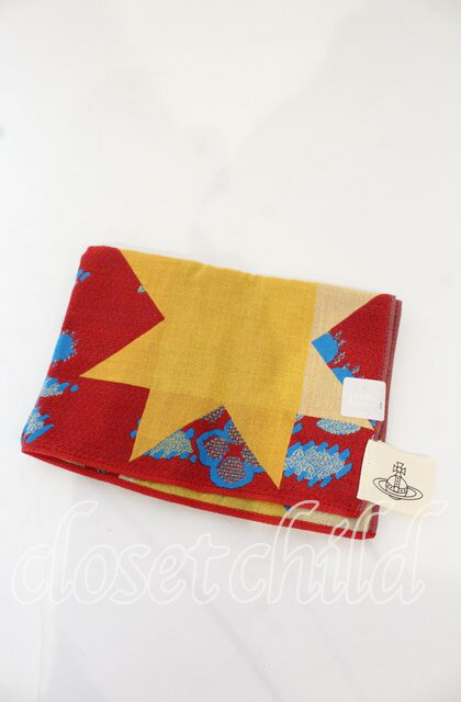 税込3980円以上購入で【送料無料】【USED】Vivienne Westwood / ハンカチヴィヴィアンウエストウッド ビビアン レッドxイエロー 【中古】 O-25-10-19-058-gd-YM-OS