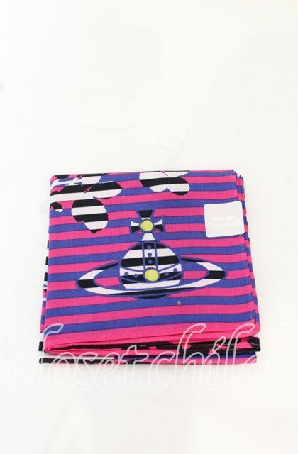 税込3980円以上購入で【送料無料】【USED】Vivienne Westwood / ハンカチ（ブロケードxボーダー）ヴィヴィアンウエストウッド ビビアン パープル 【中古】 O-25-10-19-115-gd-YM-OS