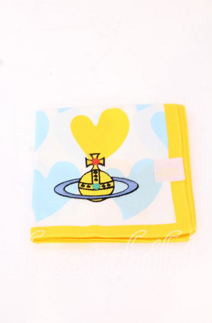 税込3980円以上購入で【送料無料】【USED】Vivienne Westwood / ハンカチ（マティスハート）ヴィヴィアンウエストウッド ビビアン サックスxイエロー 【中古】 O-25-10-19-120-gd-YM-OS