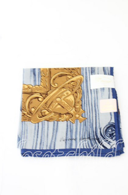 税込3980円以上購入で【送料無料】【USED】Vivienne Westwood / ハンカチ（フレーム）ヴィヴィアンウエストウッド ビビアン ブルー 【中古】 O-25-10-19-122-gd-YM-OS