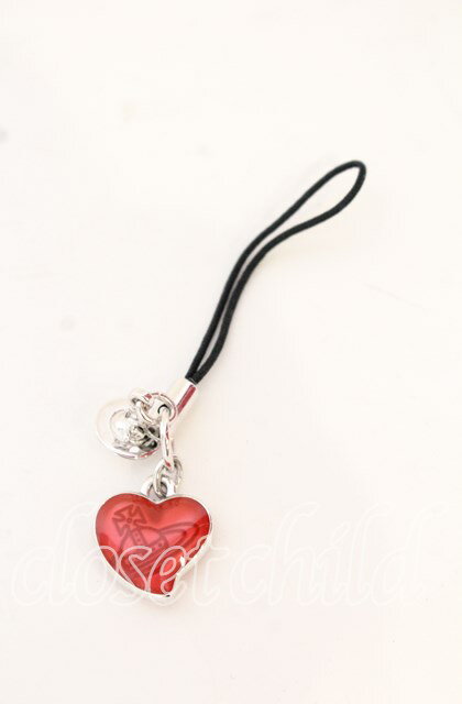 税込3980円以上購入で【送料無料】【USED】Vivienne Westwood / diamante heart ストラップヴィヴィアンウエストウッド ビビアン レッド×シルバー 【中古】 O-25-10-19-154-gd-IG-OS