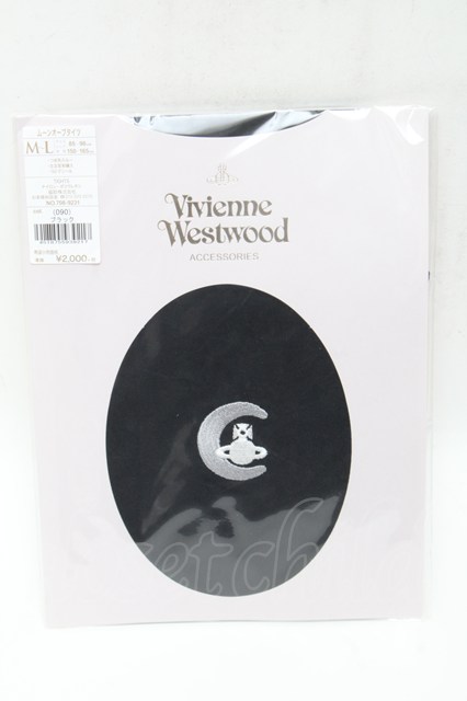 税込3980円以上購入で【送料無料】【USED】Vivienne Westwood / ムーンオーブタイツヴィヴィアンウエストウッド ビビアン 黒 【中古】 S-25-04-23-022-gd-AS-ZS