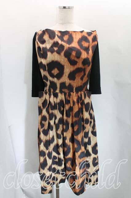 税込3980円以上購入で【送料無料】【USED】Vivienne Westwood / レオパード五分袖ワンピースヴィヴィアンウエストウッド ビビアン02 レオパード 【中古】 H-24-03-31-008-op-IN-ZH