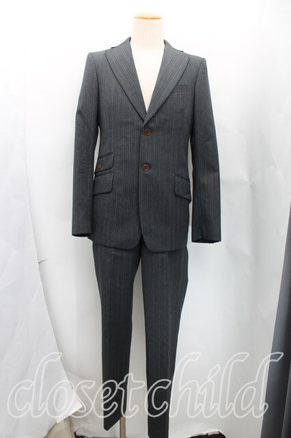 税込3980円以上購入で【送料無料】【USED】Vivienne Westwood MAN / ピンストライプシングルセットアップヴィヴィアンウエストウッド ビ...