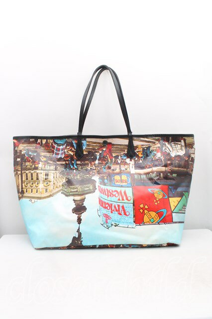 税込3980円以上購入で【送料無料】【USED】ANGLOMANIA / アップサイドダウントートバッグヴィヴィアンウエストウッド ビビアン マルチ 【中古】 H-25-09-28-057-ba-OD-ZH