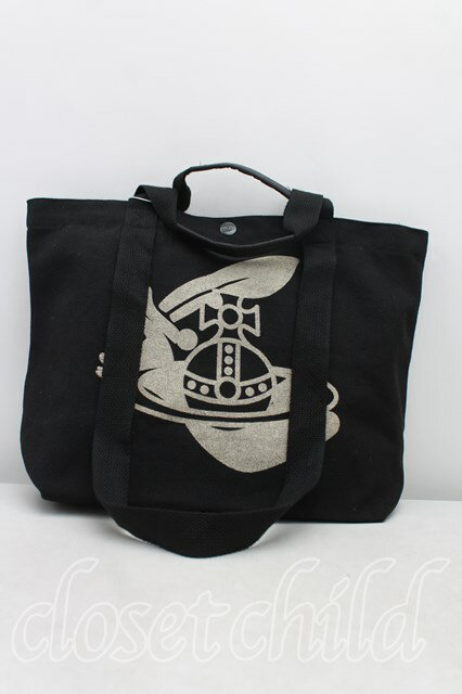 税込3980円以上購入で【送料無料】【USED】ANGLOMANIA / カットラスオーブptトートバッグヴィヴィアンウエストウッド ビビアン 黒 【中古】 H-25-11-02-044-ba-IN-ZH