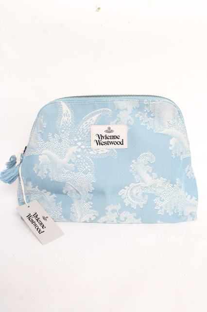税込3980円以上購入で【送料無料】【USED】Vivienne Westwood / JACQUARD LARGE WASH BAGヴィヴィアンウエストウッド ビビアン サックス 【中古】 Y-25-11-05-025-ba-SZ-ZY(4)