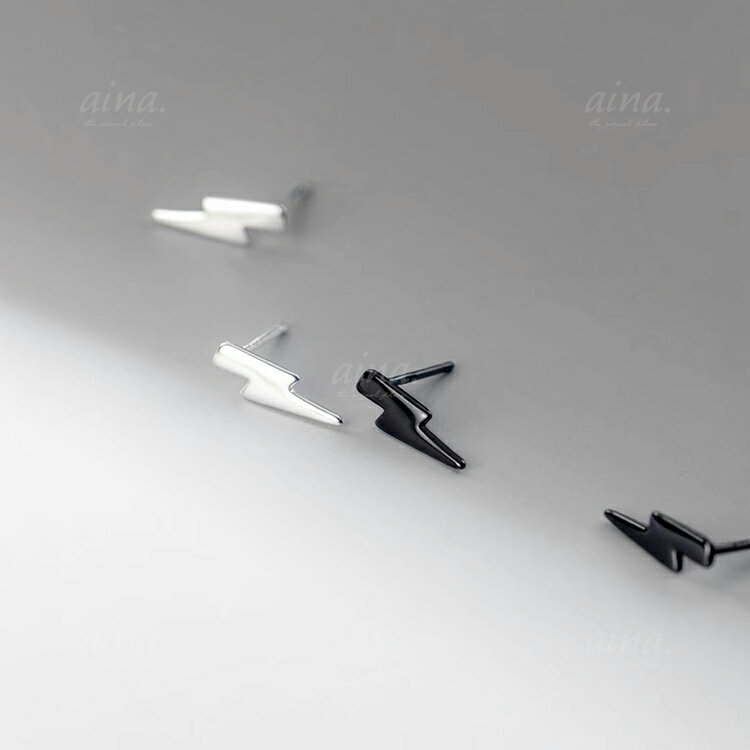 ピアス レディース 金属アレルギー対応 ニッケルフリー プラチナ仕上げ シルバー925 シルバーピアス SV925 サンダー イナズマ 稲妻 両耳用 スタッドピアス セカンドピアス アクセサリー ジュエリー 送料無料