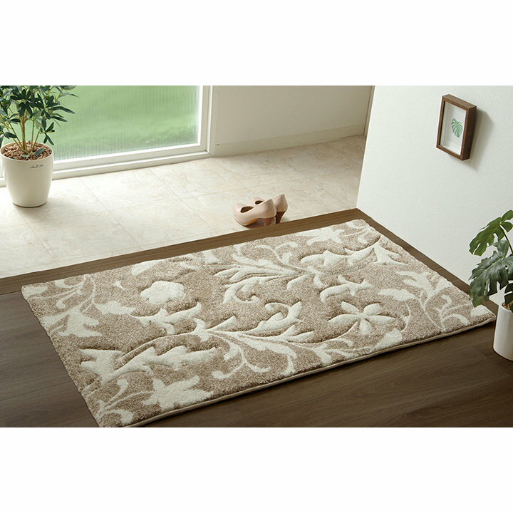 玄関マット トルコ ウィルトン 織り 約50×80cm ベージュ IKEHIKO イケヒコ 2051239