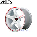 MID マルカサービス アルミホイール 1本 RMP RACING レーシング R50 18インチ 1885 リム幅8 1/2J インセット+45 ホール5H PCD120 ホワイト/リムレッドライン