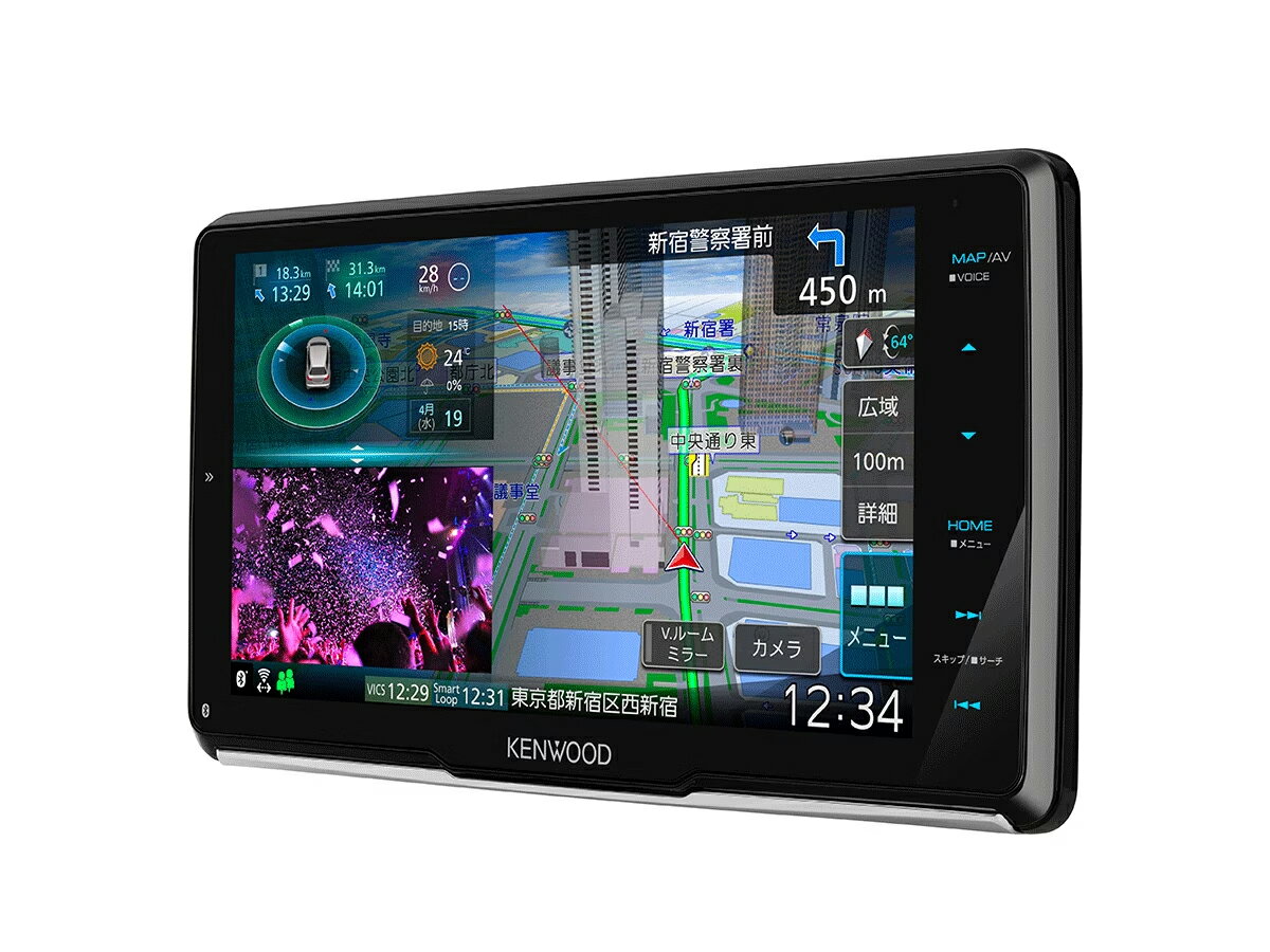 KENWOOD ケンウッド MDV-M910HDF 彩速ナビ カーナビ 9V型フローティングモデル 地上デジタルTVチューナー Bluetooth内蔵 DVD USB SD AVナビゲーションシステム