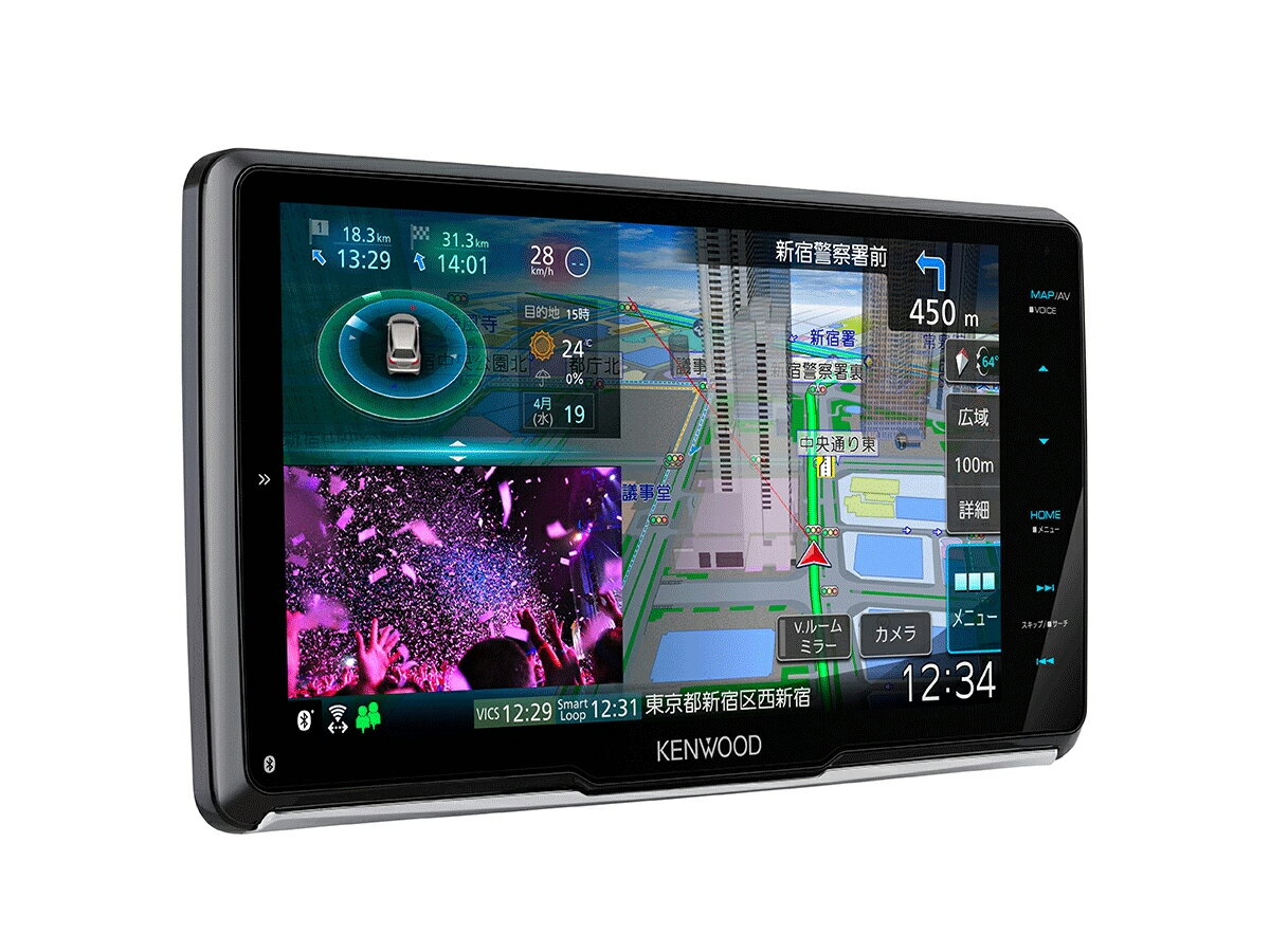 KENWOOD ケンウッド MDV-M910HDF 彩速ナビ カーナビ 9V型フローティングモデル 地上デジタルTVチューナー Bluetooth内蔵 DVD USB SD AVナビゲーションシステム