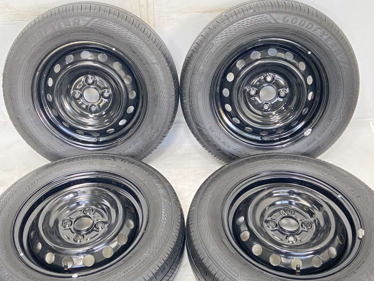 175/70R14 グッドイヤー エフィシエント グリップ ECO EG02 　 14x5.0 100-4穴 中古タイヤ サマータイヤ ホイールセット 4本セット