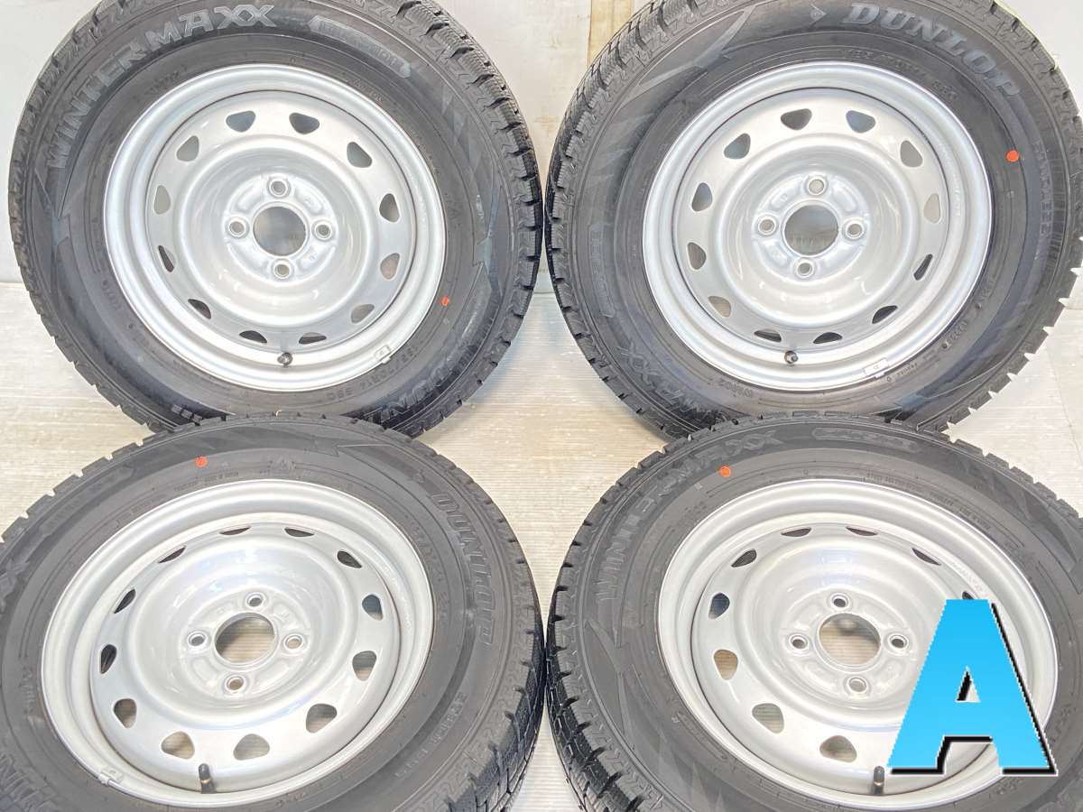 185/70R14 ダンロップ ウィンターマックス WM02 　 14x5.0 100-4穴 中古タイヤ スタッドレスタイヤ ホイールセット 4本セット