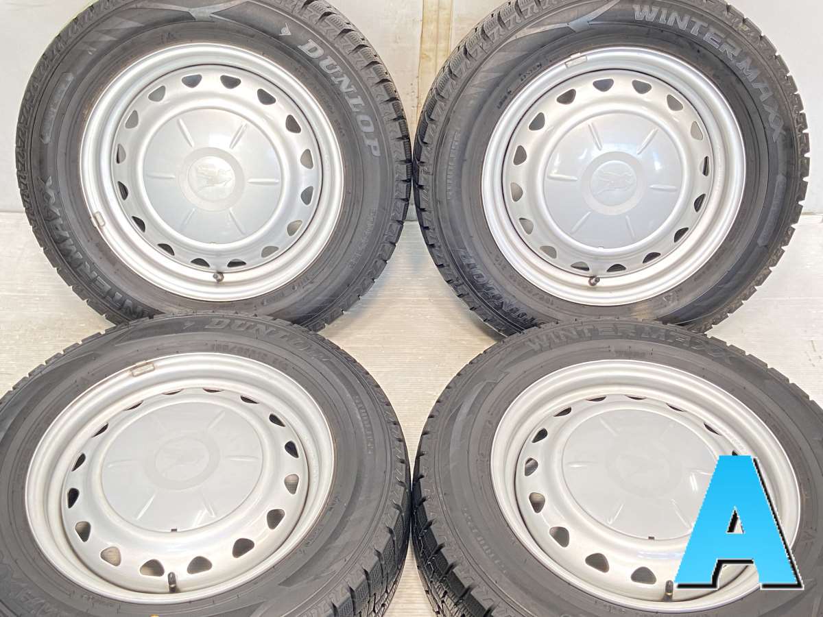 195/65R15 ダンロップ ウィンターマックス WM02 　 キャロウィン 15x6.0 100/114.3-5穴 中古タイヤ スタッドレスタイヤ ホイールセット 4本セット